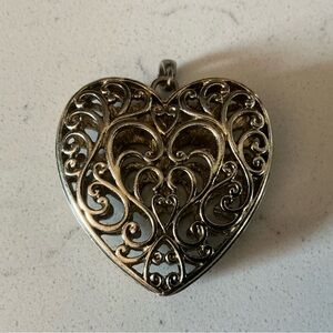 Antique silver heart pendant from Spain
